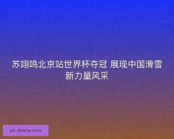 苏翊鸣北京站世界杯夺冠 展现中国滑雪新力量风采
