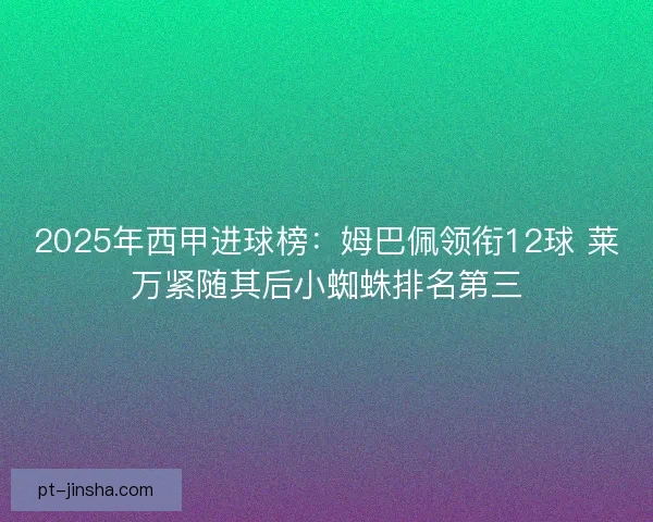 2025年西甲进球榜:姆巴佩领衔12球 莱万紧随其后小蜘蛛排名第三 2025年西甲进球榜:姆巴佩领衔12球 莱万紧随其后小蜘蛛排名第三
